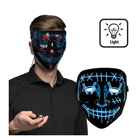 MASCHERA LED "NOTTE DEL GIUDIZIO" - KILLER SMILE BLUE
