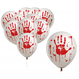 PALLONCINI MANO INSANGUINATA 30cm - 10 Pz.