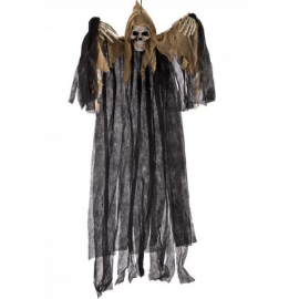 SCHELETRO D'APPENDERE CON TUNICA NERA E BEIGE 120cm