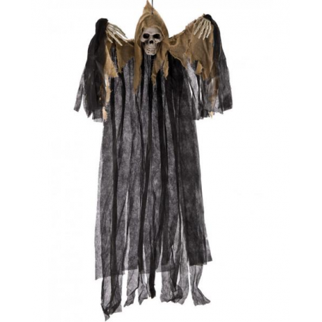 SCHELETRO D'APPENDERE CON TUNICA NERA E BEIGE 120cm