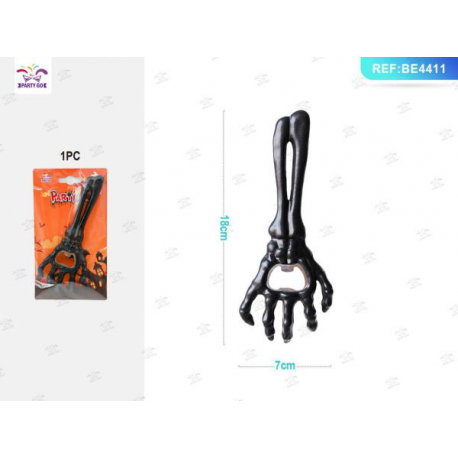 APRIBOTTIGLIE MANO TESCHIO NERO 18cm