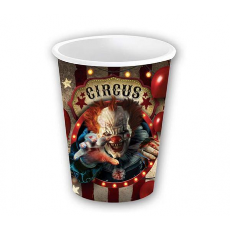 BICCHIERI HALLOWEEN "CIRCUS CLOWN" 240ml - PZ. 6