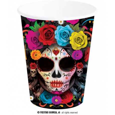 BICCHIERI HALLOWEEN \\"DIA DE MUERTOS\\" 240ml - PZ. 6
