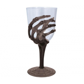 CALICE MANO SCHELETRO NERA in plastica 21cm