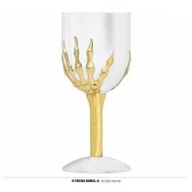 CALICE MANO SCHELETRO ORO in plastica 21cm