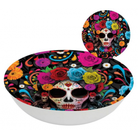 CIOTOLA PLASTICA HALLOWEEN \\"DIA DE MUERTOS\\" 32cm