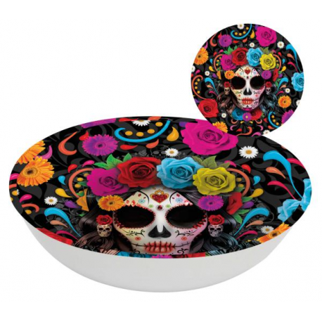 CIOTOLA PLASTICA HALLOWEEN \\"DIA DE MUERTOS\\" 32cm