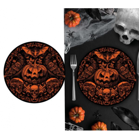 PIATTI HALLOWEEN \\"ZUCCA GOTICA\\" 23cm - PZ. 6