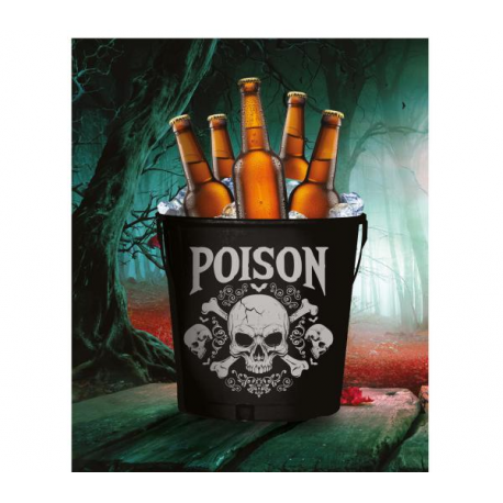 SECCHIELLO IN METALLO \\"POISON\\" 19x23 cm (può essere usato come contenitore per chiaggio e bottiglie)