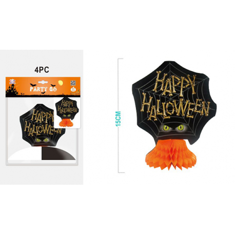 SET CENTROTAVOLA "HAPPY HALLOWEEN" 15 cm - 4 Pezzi (misura piccola)