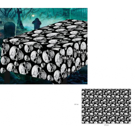TOVAGLIA PLASTICA HALLOWEEN \\"TESCHIO\\" 274x137cm