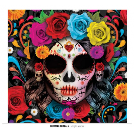 TOVAGLIOLI HALLOWEEN \\"DIA DE MUERTOS\\" 16X16cm - PZ. 20