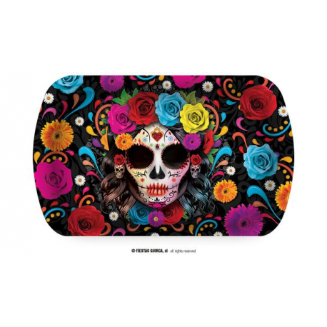 VASSOIO PLASTICA HALLOWEEN \\"DIA DE MUERTOS\\" 39x24cm