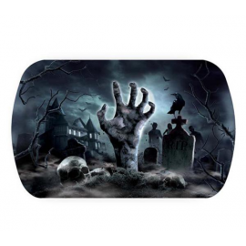 VASSOIO PLASTICA HALLOWEEN "ZOMBIE" 39x24cm