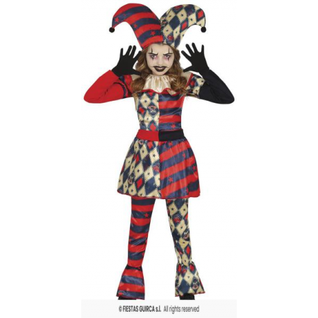 COSTUME ARLECCHINO HORROR, 5 – 6 ANNI (123 CM), BAMBINA