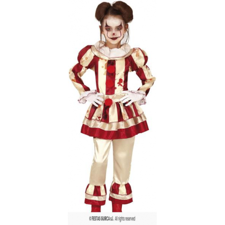 COSTUME CLOWN A STRISCE, 10 – 12 ANNI (151 CM), BAMBINA