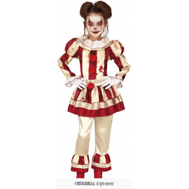 COSTUME CLOWN A STRISCE, 5 – 6 ANNI (123 CM), BAMBINA