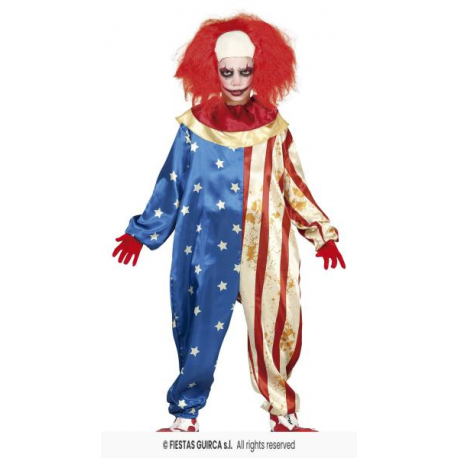 COSTUME CLOWN PATRIOTA, 10 – 12 ANNI (151 CM), BAMBINO