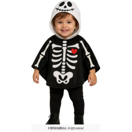 COSTUME PONCHO SCHELETRO, 18 – 24 MESI (88 CM), BAMBINO