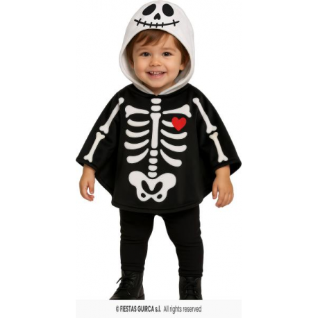 COSTUME PONCHO SCHELETRO, 18 – 24 MESI (88 CM), BAMBINO