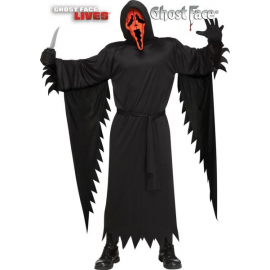 COSTUME SCREAM GHOST FACE® ORIGINALE!!! Deluxe - CON GUANTI E MASCHERA Versione maschera Pumpkin - Taglia unica