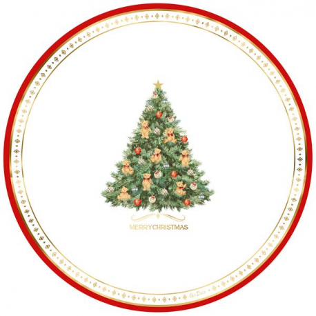 MAXI PIATTI CHRISTMAS TEDDY CM.33 PZ.6