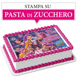 Cialda personalizzata KPOP DEMON HUNTERS rettangolare (stampa su pasta di zucchero)