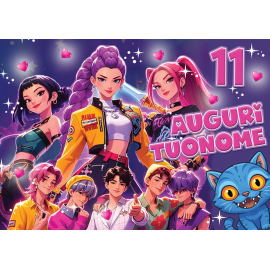 Cialda personalizzata KPOP DEMON HUNTERS rettangolare (stampa su fibra alimentare)