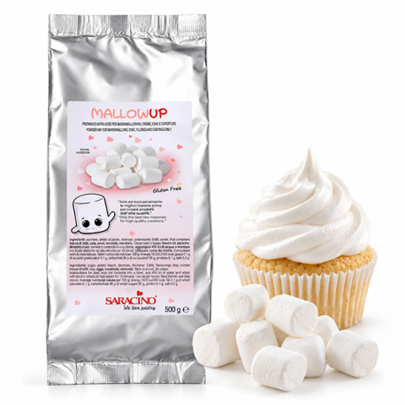 MALLOWUP SARACINO - PREPARATO PER MARSHMALLOW 500g (ideale per creare anche crema al marshmallow e torte Rice Krispies)