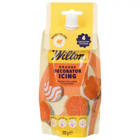 WILTON GHIACCIA ARANCIO - SACCHETTO PER DECORAZIONI 212g (con 4 beccucci)