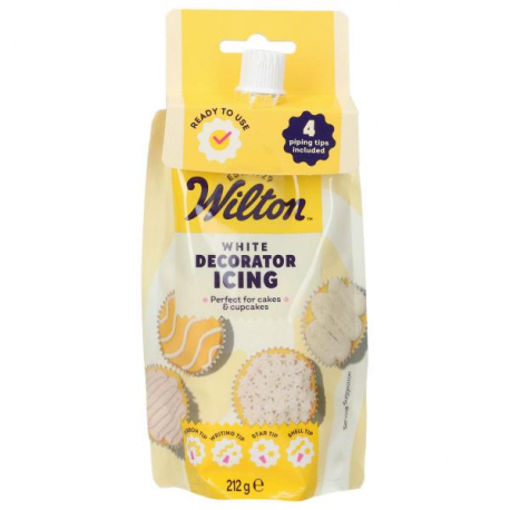 WILTON GHIACCIA BIANCA - SACCHETTO PER DECORAZIONI 212g (con 4 beccucci)