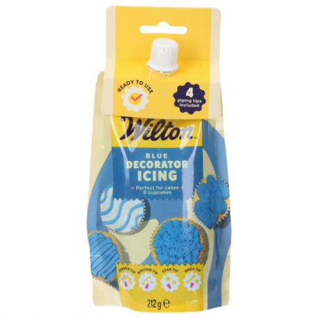 WILTON GHIACCIA BLU - SACCHETTO PER DECORAZIONI 212g (con 4 beccucci)