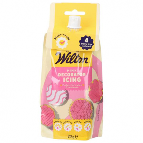 WILTON GHIACCIA ROSA - SACCHETTO PER DECORAZIONI 212g (con 4 beccucci)