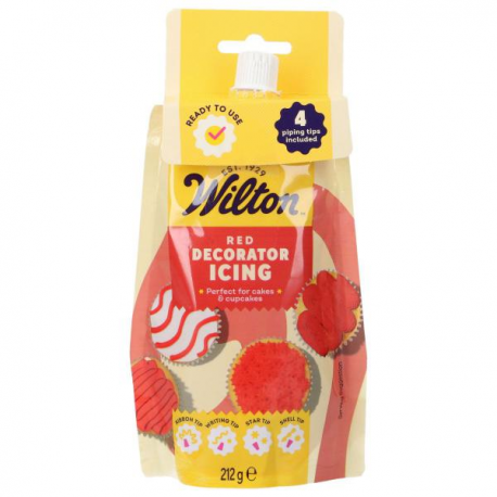 WILTON GHIACCIA ROSSA - SACCHETTO PER DECORAZIONI 212g (con 4 beccucci)