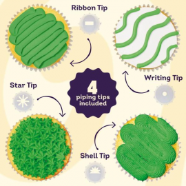 WILTON GHIACCIA VERDE - SACCHETTO PER DECORAZIONI 212g (con 4 beccucci)