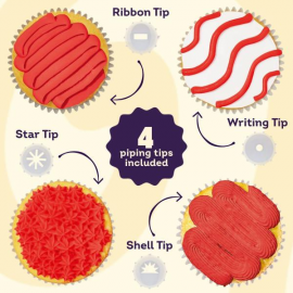 WILTON GHIACCIA ROSSA - SACCHETTO PER DECORAZIONI 212g (con 4 beccucci)