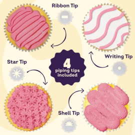 WILTON GHIACCIA ROSA - SACCHETTO PER DECORAZIONI 212g (con 4 beccucci)