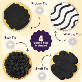 WILTON GHIACCIA NERA - SACCHETTO PER DECORAZIONI 212g (con 4 beccucci)