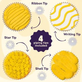 WILTON GHIACCIA GIALLA - SACCHETTO PER DECORAZIONI 212g (con 4 beccucci)