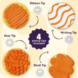 WILTON GHIACCIA ARANCIO - SACCHETTO PER DECORAZIONI 212g (con 4 beccucci)