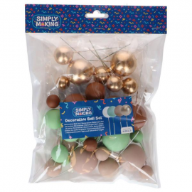 CAKE TOPPER BALL SET \\"TONALITA' TERRA & ORO\\" - Set da 32 pezzi