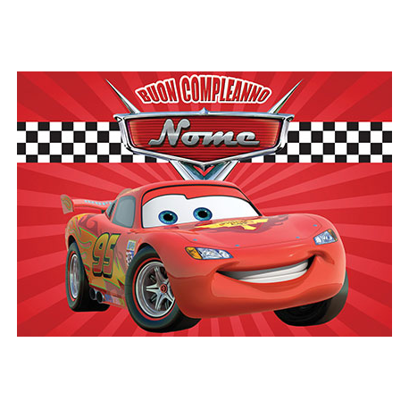 Cialda personalizzata CARS rettangolare (stampa su pasta di zucchero)
