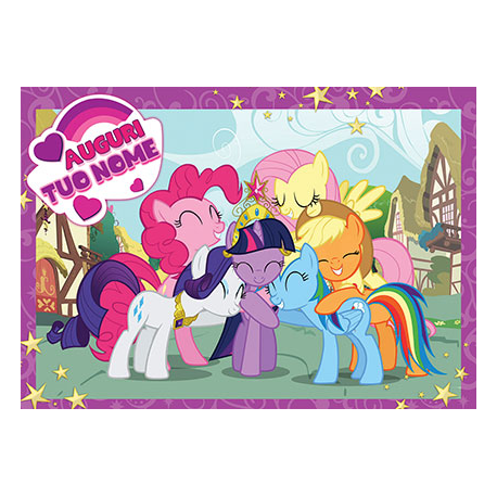 Cialda personalizzata MY LITTLE PONY rettangolare (stampa su pasta di zucchero)
