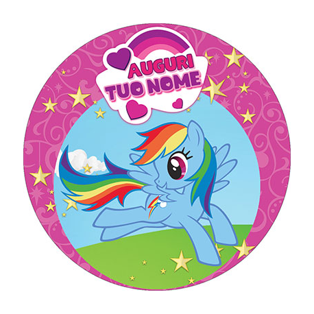 Cialda personalizzata MY LITTLE PONY tonda (stampa su pasta di zucchero)