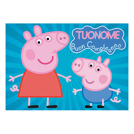 Cialda personalizzata PEPPA PIG rettangolare (stampa su pasta di zucchero)