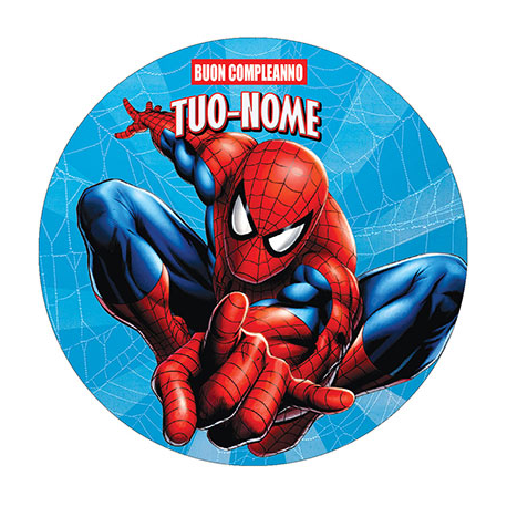 Cialda personalizzata SPIDERMAN tonda (stampa su pasta di zucchero)