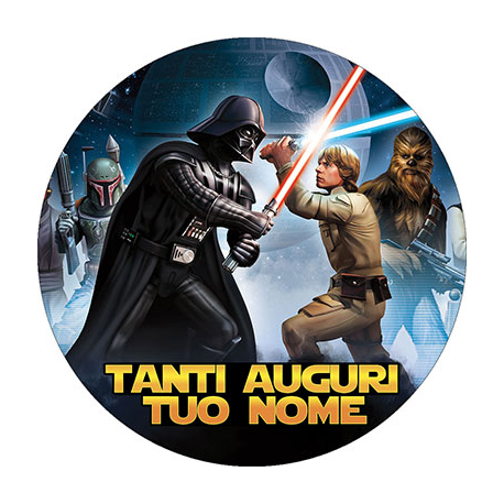 Cialda personalizzata STAR WARS tonda (stampa su pasta di zucchero)