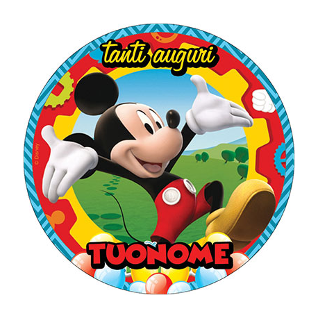 Cialda personalizzata TOPOLINO tonda (stampa su pasta di zucchero)
