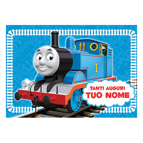 Cialda personalizzata TRENINO THOMAS rettangolare (stampa su pasta di zucchero)