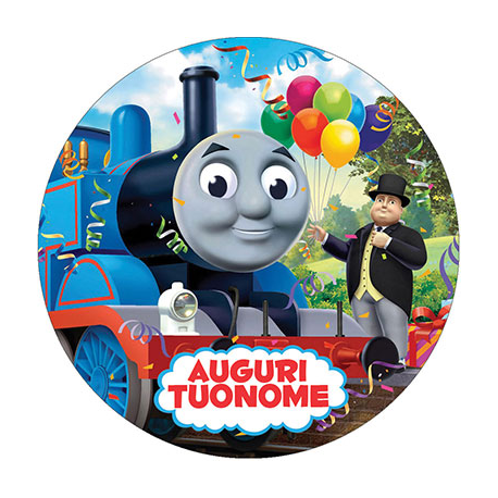 Cialda personalizzata TRENINO THOMAS tonda (stampa su pasta di zucchero)
